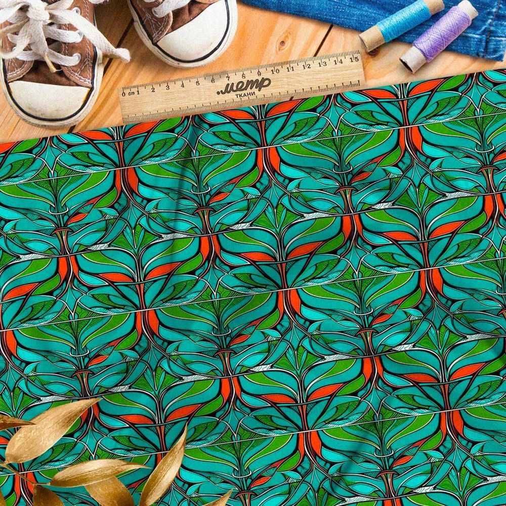 Ткань премиум Оксфорд 600D эффектный фрактал