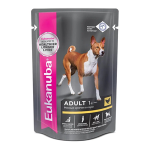 Пауч Eukanuba Adult All Breed для взрослых собак, из курицы в соусе