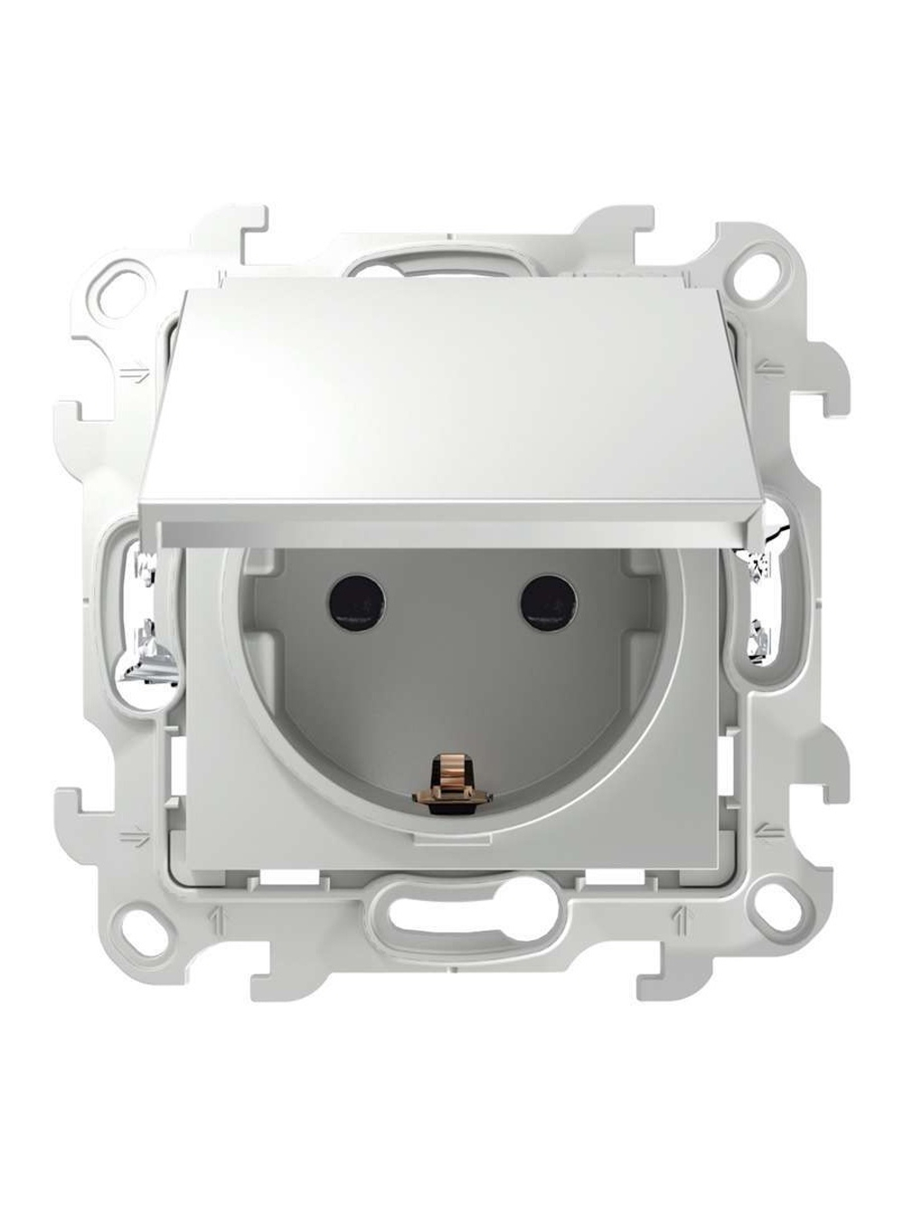 Розетка 1-м СП Simon 24 16А IP44 2P+E Push&Go механизм бел. Simon 2420448-030