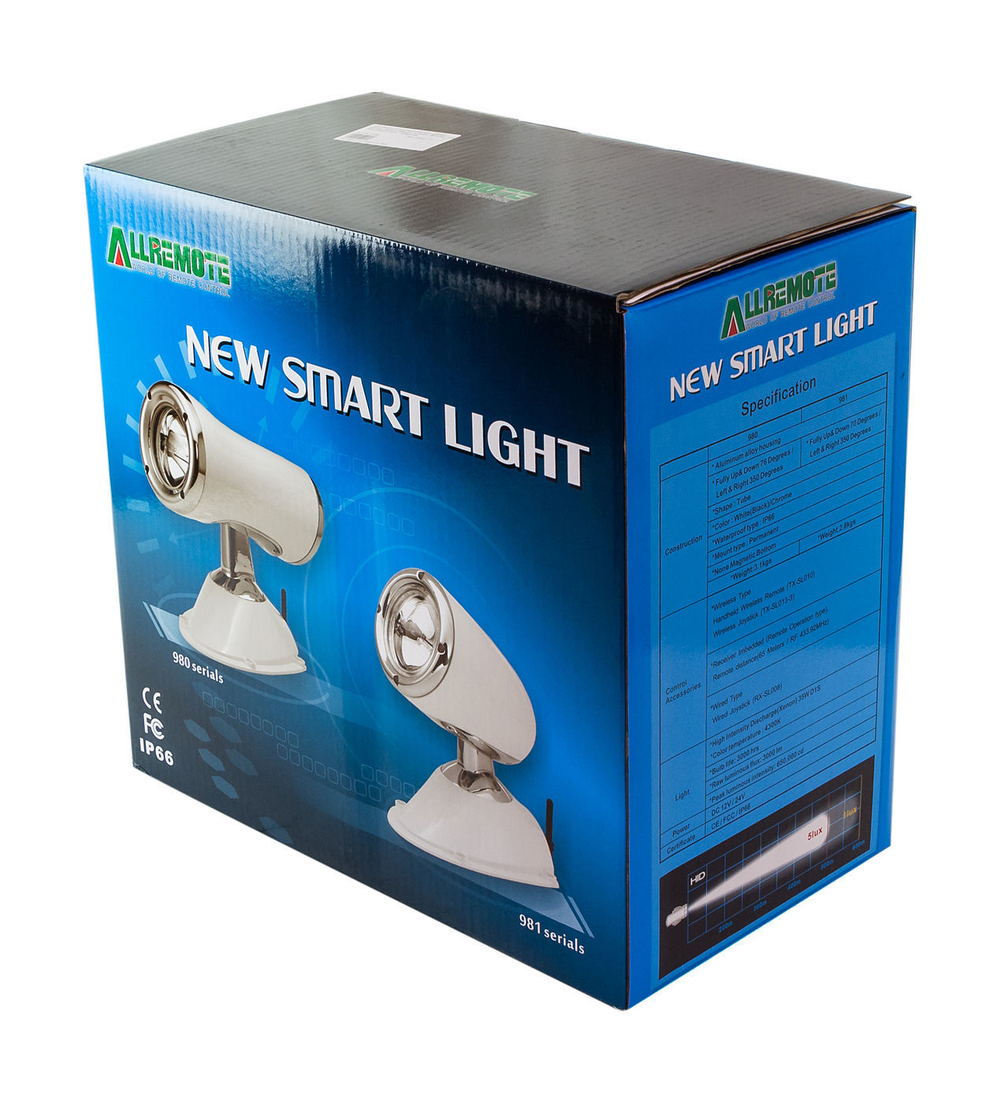 Прожектор с дистанционным управлением, белый корпус, ксенон, брелок, модель 981