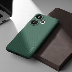 Усиленный двухкомпонентный чехол зеленого цвета (Dark Green) от Nillkin для Xiaomi Redmi Turbo 3 и Poco F6, серия Super Frosted Shield Pro