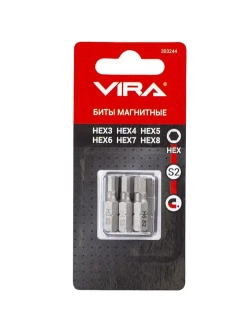 Набор бит HEX 25 мм 6 шт VIRA