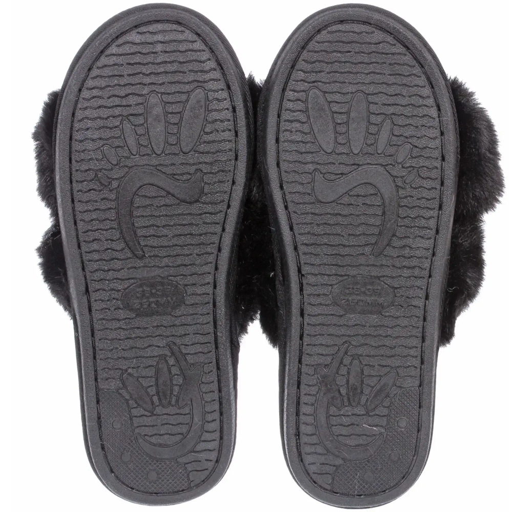 Тапочки женские домашние «TWIN», цвет чёрный, р-р 38-39