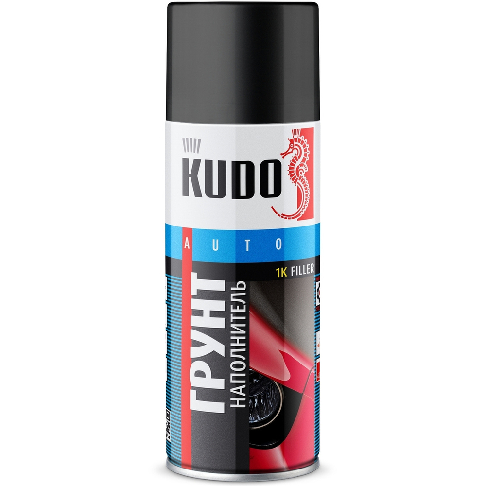 Грунт-наполнитель аэрозольный 1К черный KUDO