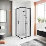 Душевой уголок Good Door Cube 100х100 КУ00021 стекло прозрачное/профиль черный матовый