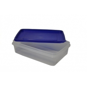 Контейнер для продуктов прямоуг. 1,3 л. 22*14,5*6 см. с синей крышкой (54533)