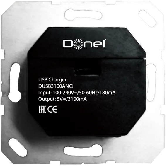 Donel USB зарядное устройство, 3.1A тип A,С черный