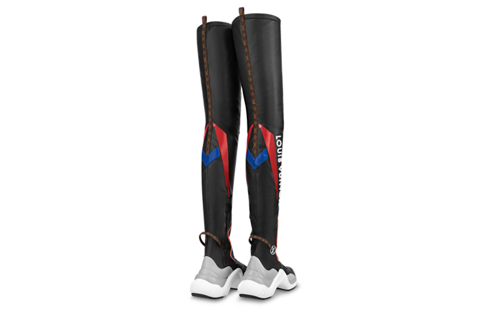 LOUIS VUITTON Archlight Knee high Boots Women"s Black Blue Red