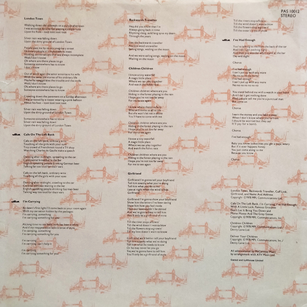 Wings / London Town (LP)