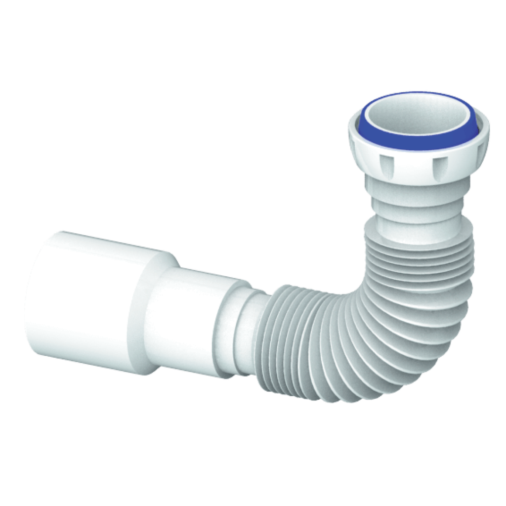 Гофра UNICORN для сифона 400мм (Ø40) x (Ø40/50) С ГАЙКОЙ 1 1/2 D45