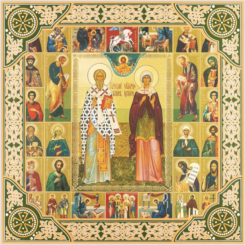 Икона "Киприан и Иустина", рама 28х28, в коробке