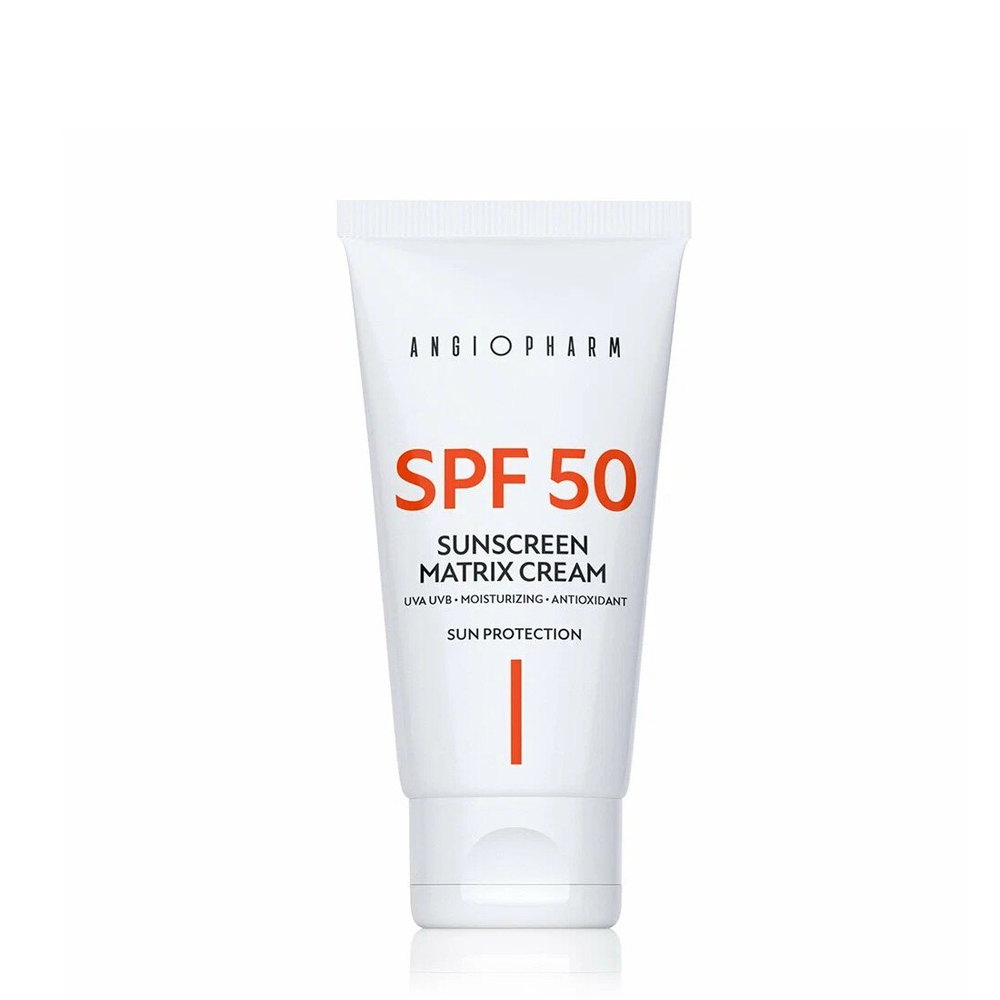 ANGIOPHARM Sunscreen matrix Солнцезащитный крем для лица SPF50 50мл (61465)