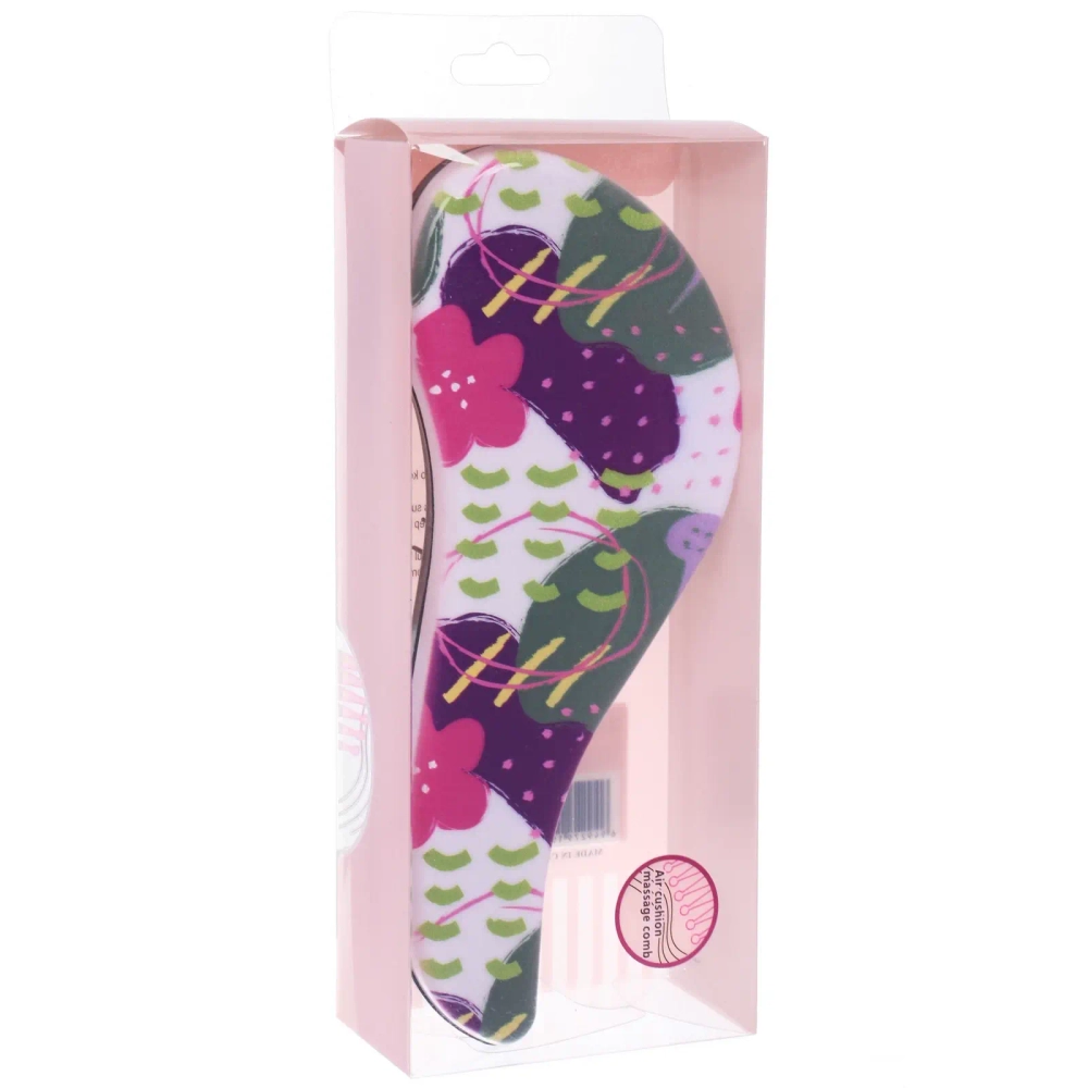 Расческа массажная компактная «МАЛЬТА», микс 4 дизайна, 18*7,5см (PVC коробка)