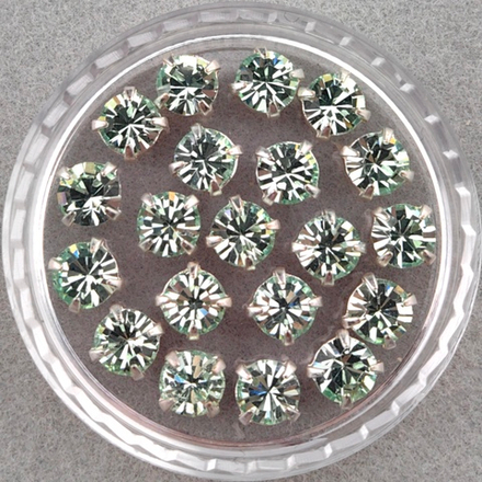 Шатоны Preciosa MAXIMA в оправах, Chrysolite/Silver