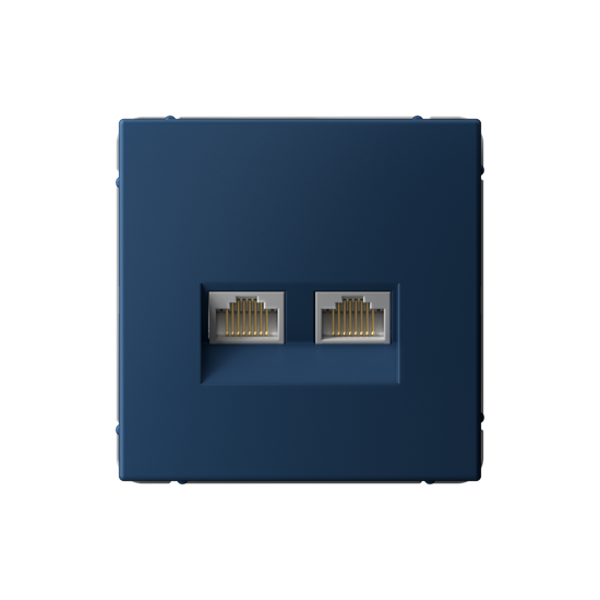 Розетка компьютерная 2-м ArtGallery RJ45 + RJ45 кат.5E механизм аквамарин SE GAL001185