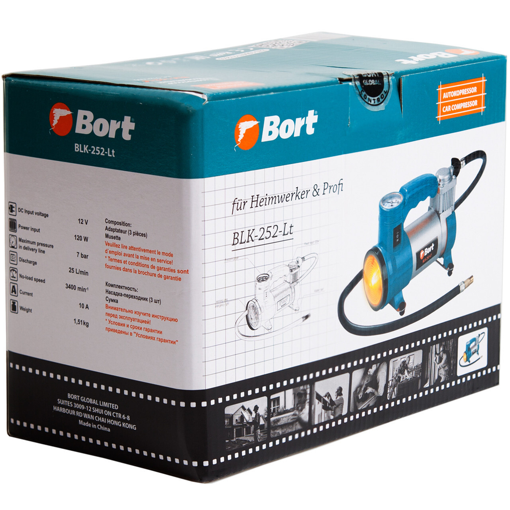 Компрессор автомобильный Bort BLK-252-Lt