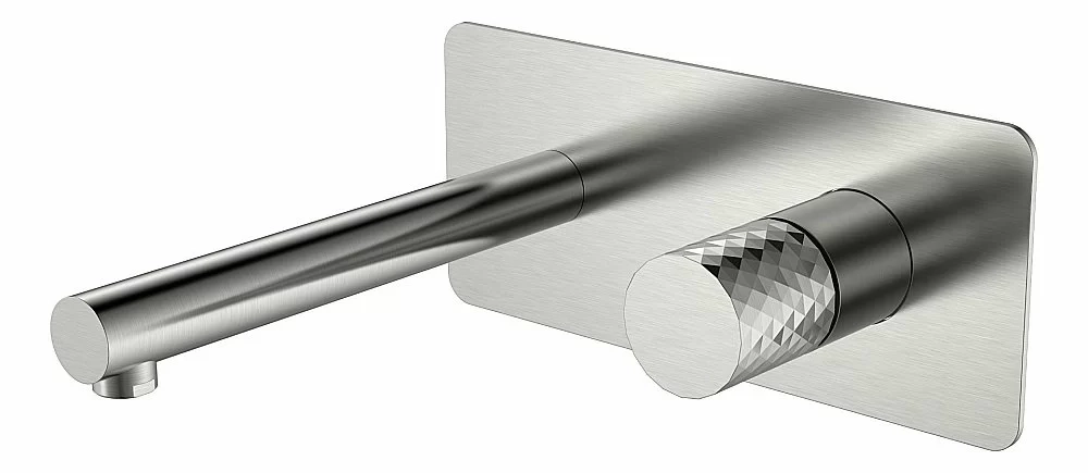 Смеситель для раковины Boheme Stick 125-NB никель брашированный/ручка DIAMOND