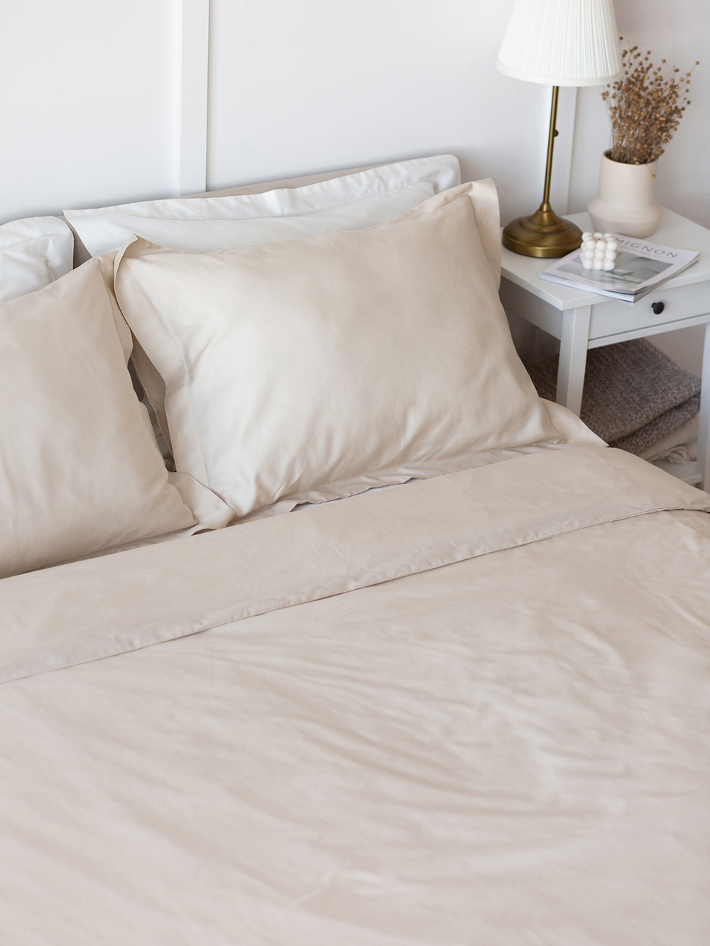 Купить постельное белье SERENITY сатин бежевое