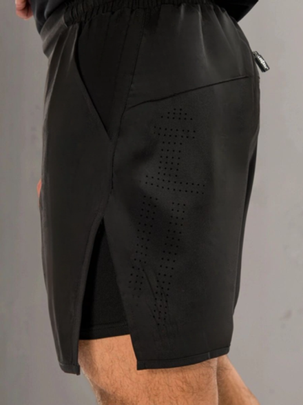 Шорты двойные тренировочные LEGENDA Gym черный