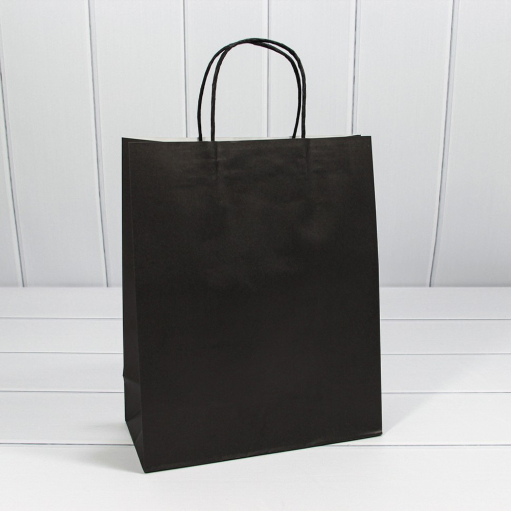Пакет подарочный 26х32х12см (Черный, Крафт)