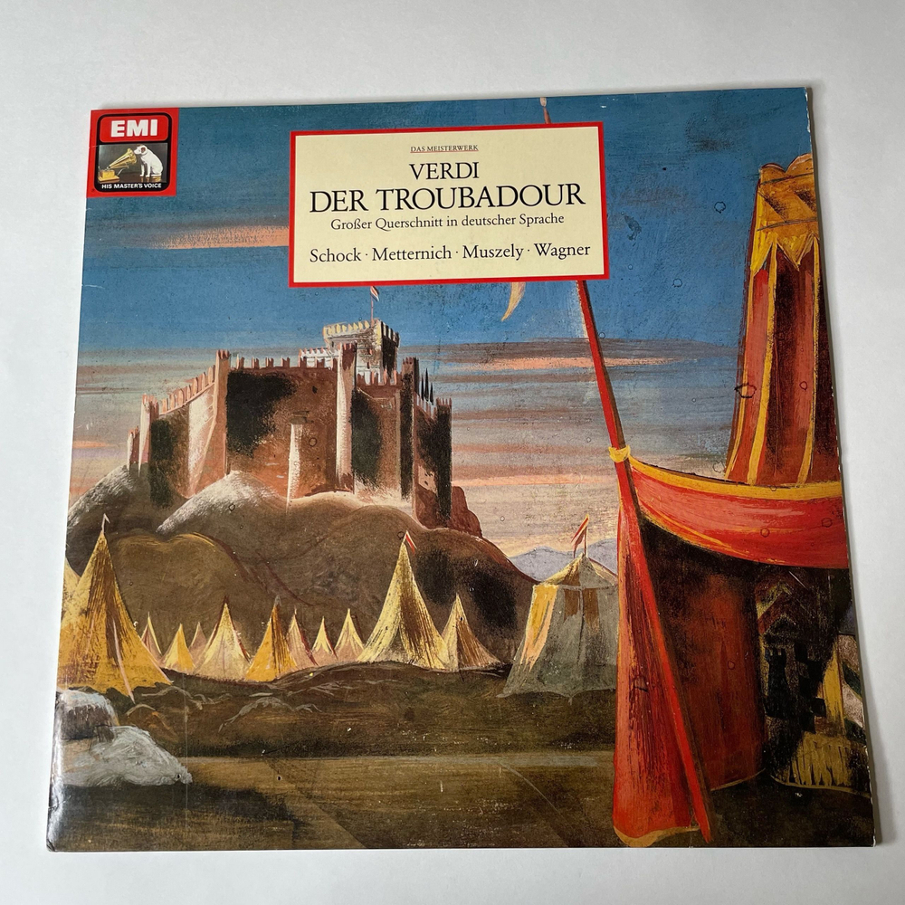 Винтажная виниловая пластинка LP Giuseppe Verdi Джузеппе Верди, Der Troubadour Опера Трубадур (Grosser Querschnitt In Deutscher Sprache) (Германия 1975)