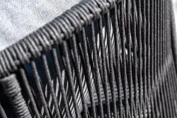 "Милан" лаунж-зона 4-местная плетеная из роупа (веревки), каркас алюминиевый темно-серый, роуп темно-серый