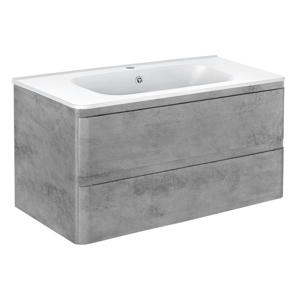 База под раковину Vico 1000 подвесная, 2 выкатных ящика soft close, Beton