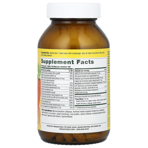 MegaFood, One Daily, мультивитаминная добавка, 180 таблеток