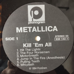 Винтажная виниловая пластинка LP Metallica Kill Em All (Россия 1994)