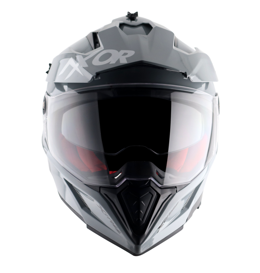 Шлем AXOR X-CROSS DUAL VISOR SC, с визором, цвет светло-серый (XL)