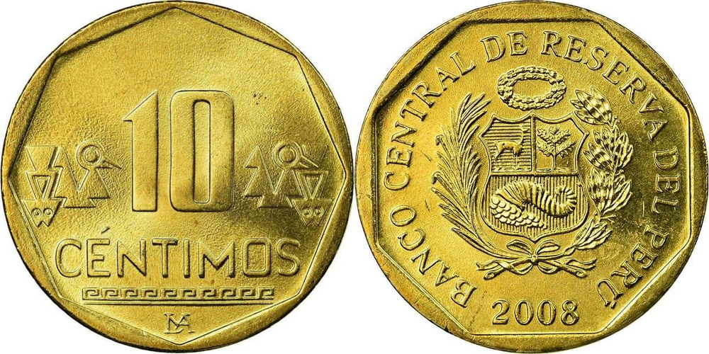 Перу 10 сентимо, 2001-2023 XF