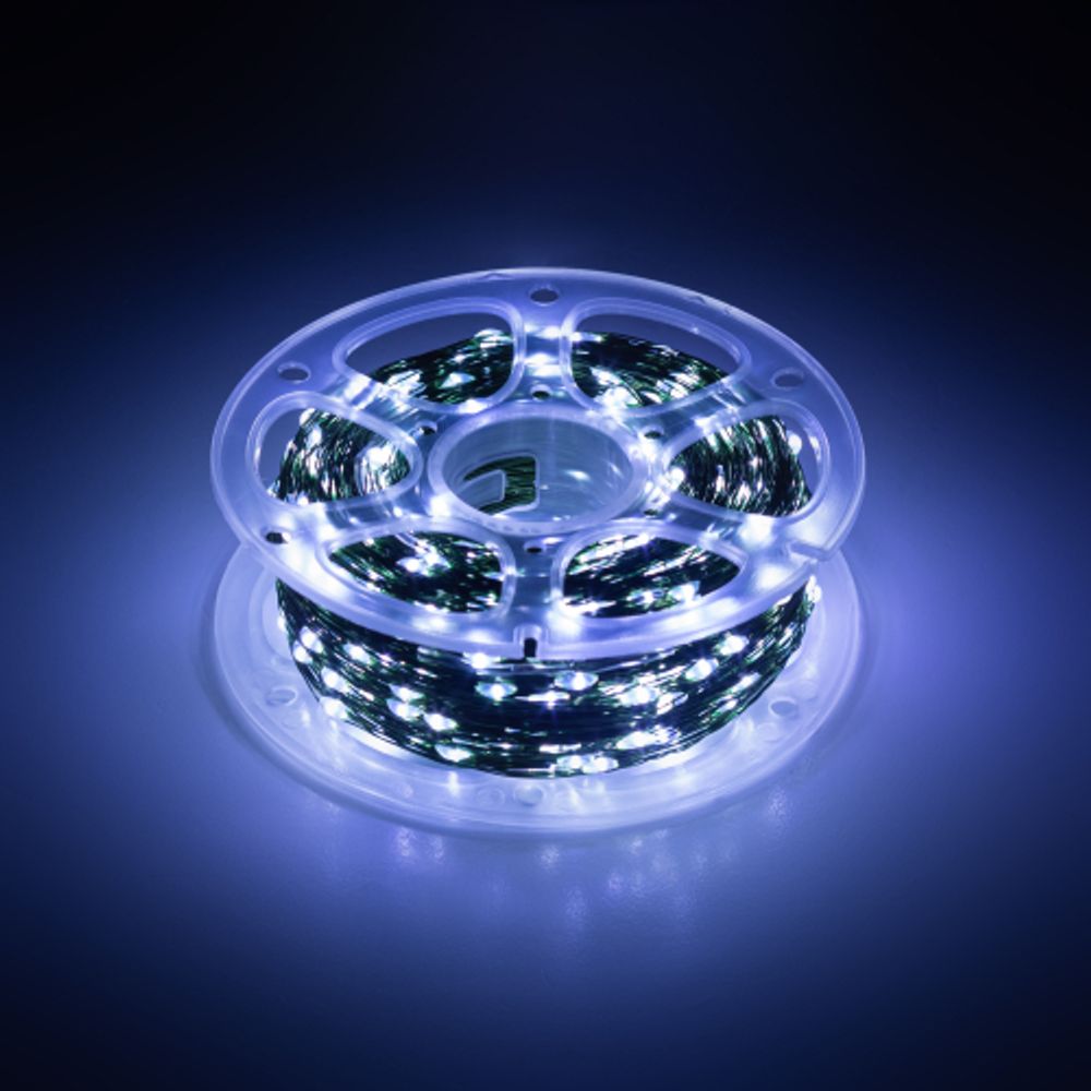 Светодиодная новогодняя гирлянда ЭРА ENIN-1000W нить холодный свет 100 м 1000 microLED IP44 220В | Гирлянды