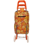 Тележка хозяйственная с сумкой (93*30*34см, колеса 16см,грузоподъемность до 30 кг) Оранжевая