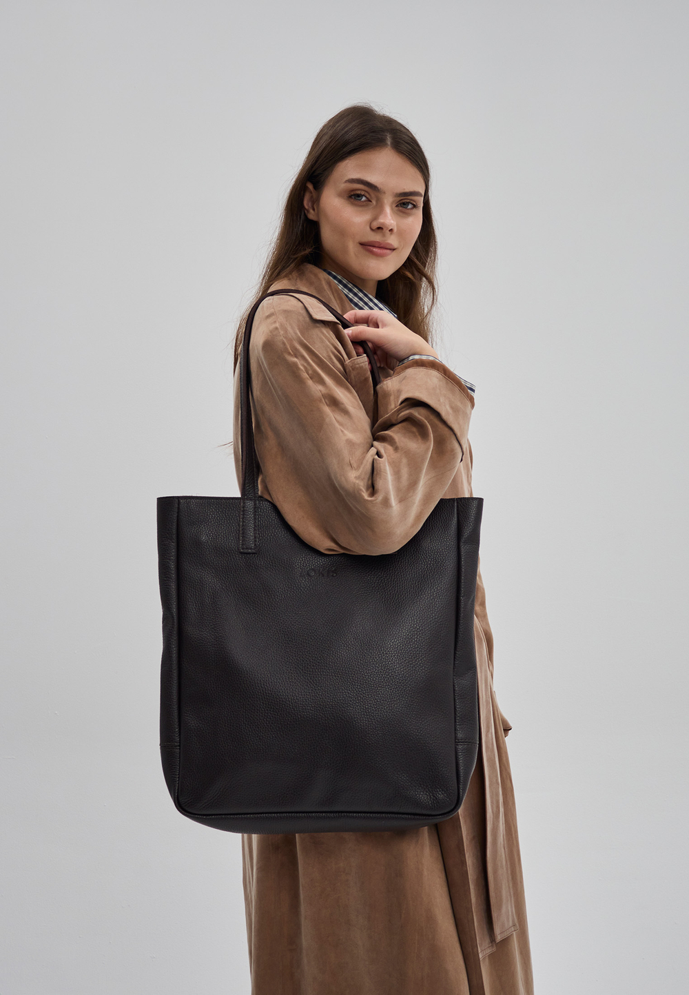 сумка шоппер глубокий темно-коричневый