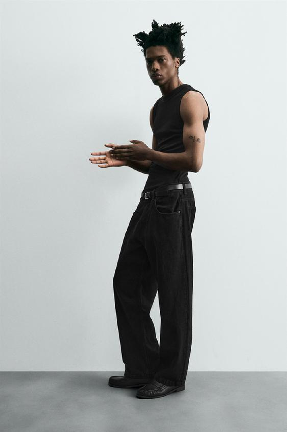 ZARA ДЖИНСЫ BAGGY FIT, ЧЕРНЫЙ