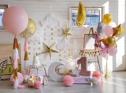 Цифра "Розовая со звёздочками"