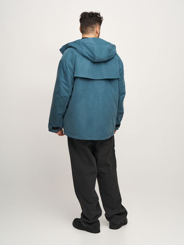 Куртка с диагональными карманами аквамариновая - фото 7