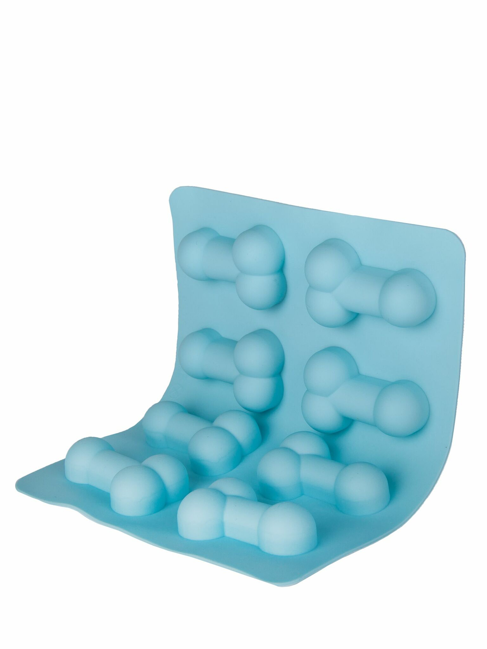 Голубая силиконовая форма с фаллосами (Цвет: голубой)