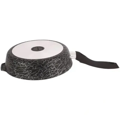 Сковорода глубокая 24см с ручкой и стекл. крышкой «Грация» (черный/серебро) сгчс241а