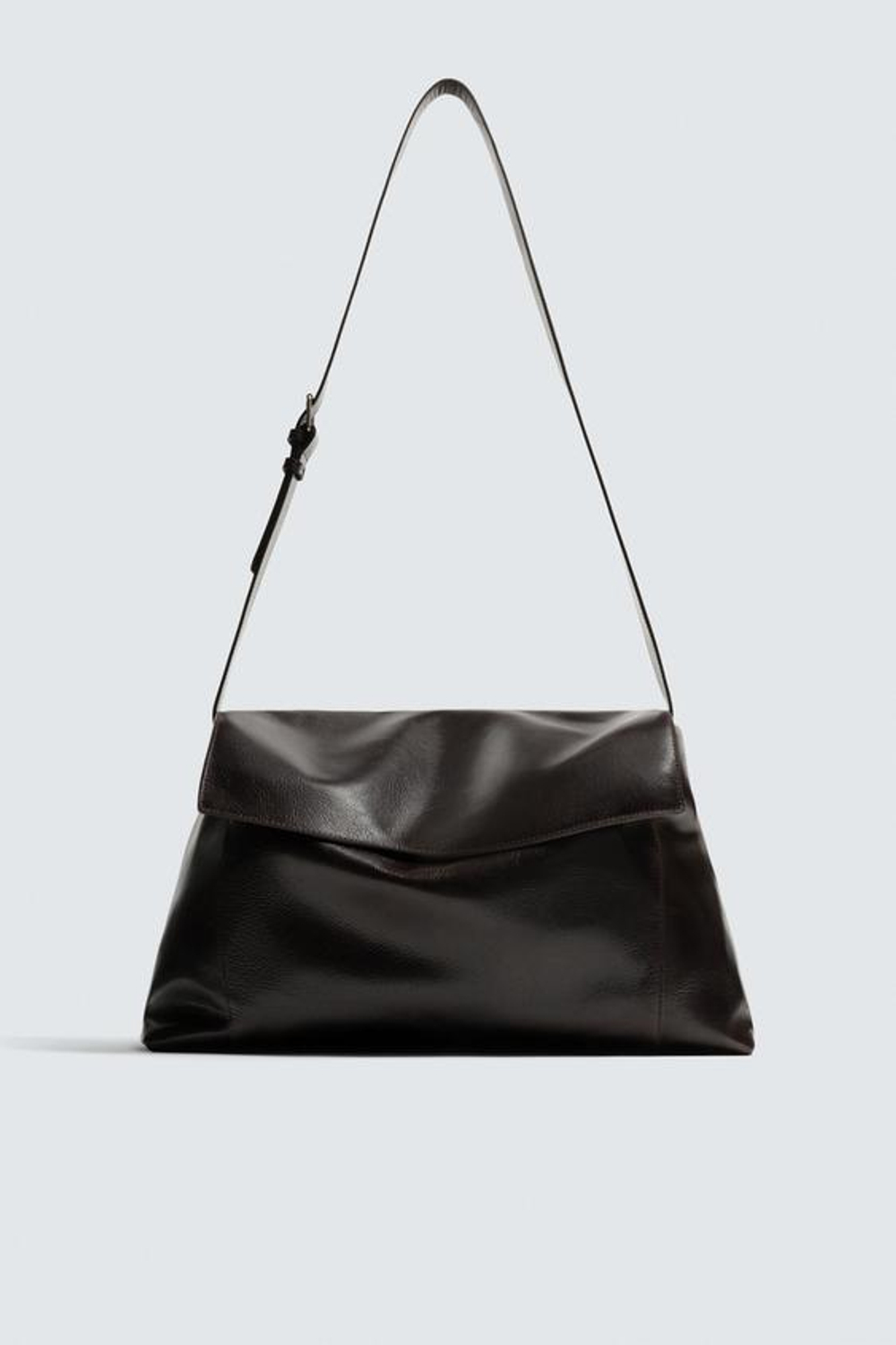 ZARA КОЖАНАЯ СУМКА XL, КОРИЧНЕВЫЙ