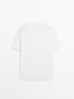 Massimo Dutti Хлопковая футболка-поло с короткими рукавами, белый