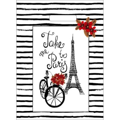 Пакет ПЭ с вырубной ручкой 29см(В Париж) Артпласт (х50) {2 (комплект 50 шт)