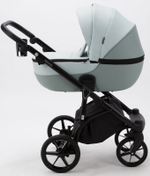 Детская коляска Adamex Bibione 3 в 1 BI-PS25 (СЕРО-ЗЕЛЕН+СЕРО-ЗЕЛЕН.КОЖА)