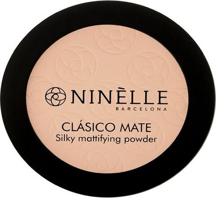 Ninelle Пудра для лица Clasico Mate, легкая, матовая, тон №201, Светдый беж