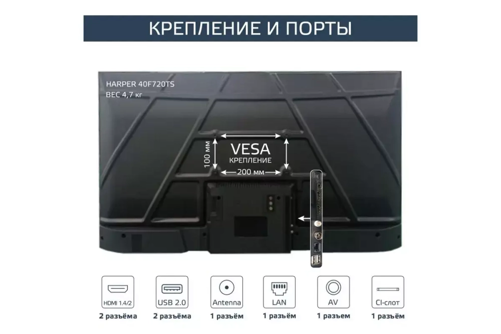 Телевизор Harper 40F720TS
