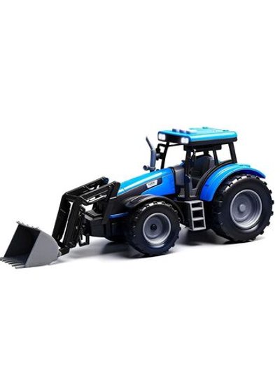 Игрушка Трактор с грейдером со светом и звуком синий (550-46J-1)