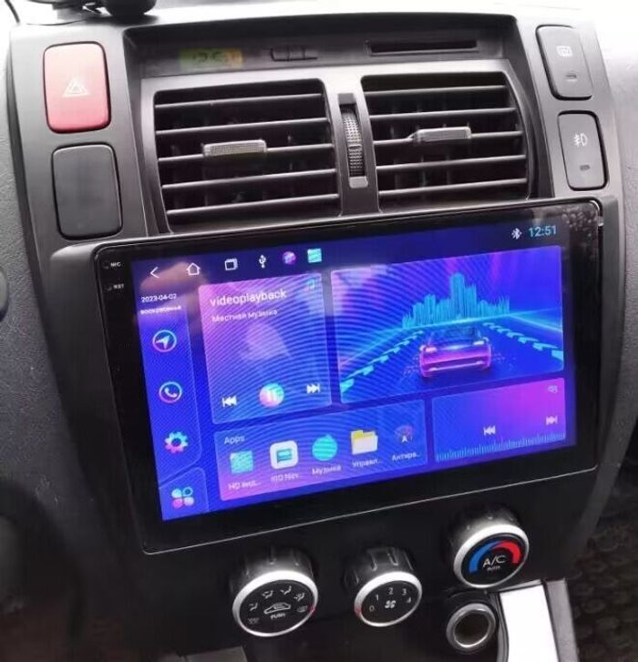 Магнитола для Hyundai Tucson 1 2004-2009 (рамка черная) - FarCar BM3037M-2K монитор 10.36" 2K QLED на Android 14, Быстрая, CarPlay, 4G SIM-слот