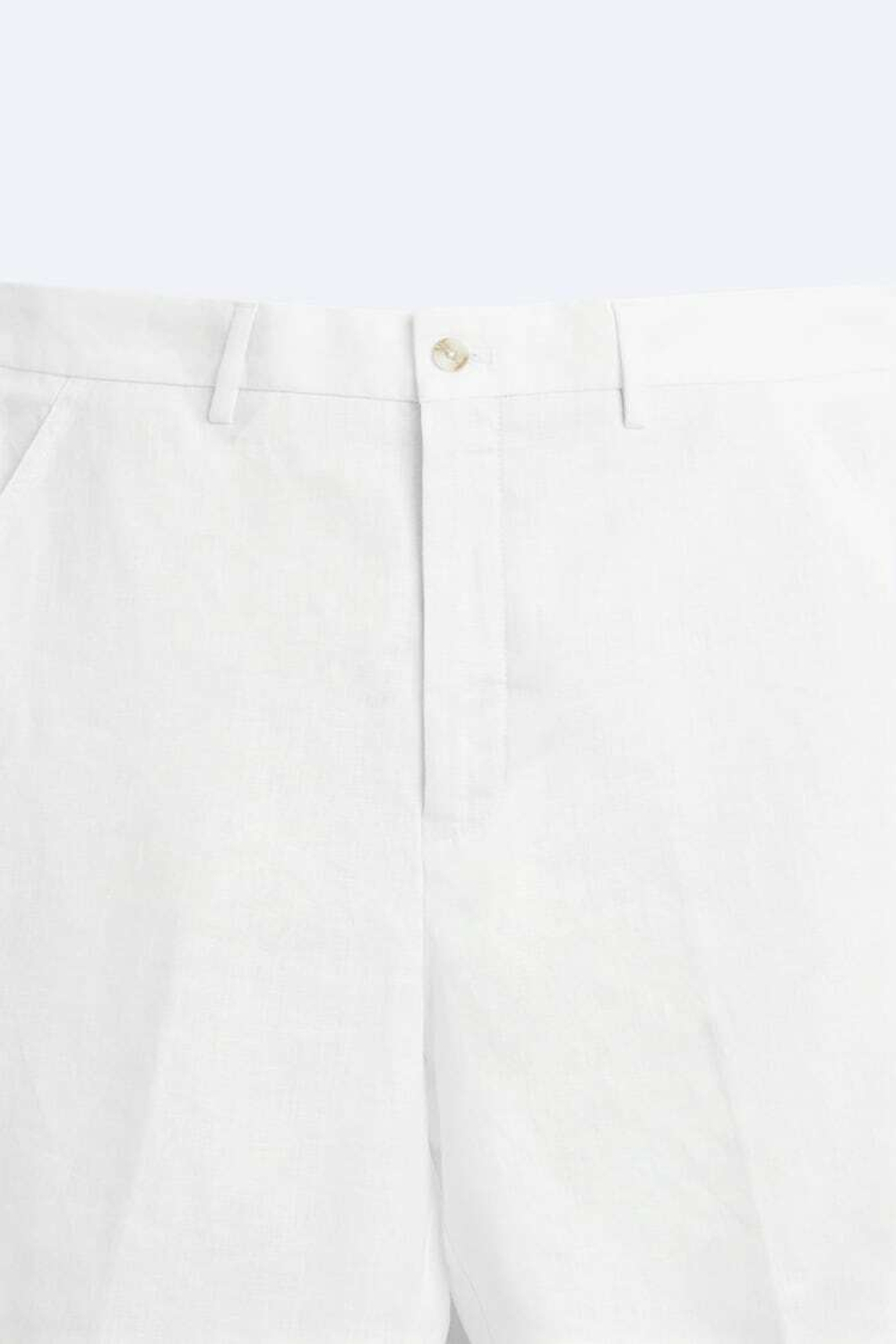 ZARA ШОРТЫ ИЗ 100% ЛЬНА, БЕЛЫЙ
