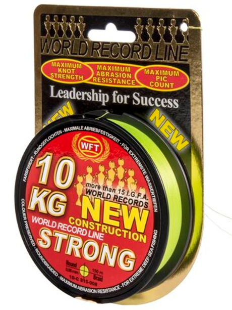 Леска плетёная WFT KG STRONG Chartreuse 150 м, 0.08 мм
