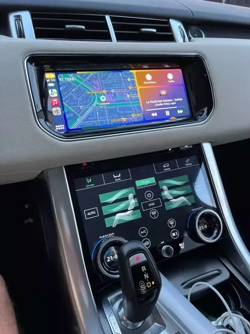 Сенсорная панель климата Range Rover Sport 2013-2017 - Radiola LCD/ЖК экран 10" с отверстием под CD